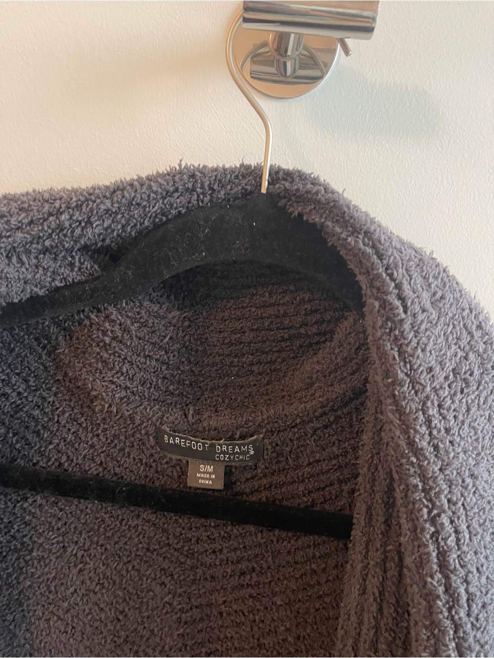 Barefoot Dreams Cozy Open-Front Women's Cardigan Sweater - Charcoal - Picture 5 of 7